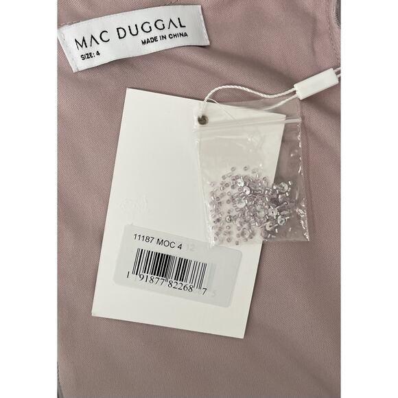 Mac Duggal 11187 Embroidered Applique Shoulder Detail Trumpet Gown Size 4 $698 - Picture 5 of 5